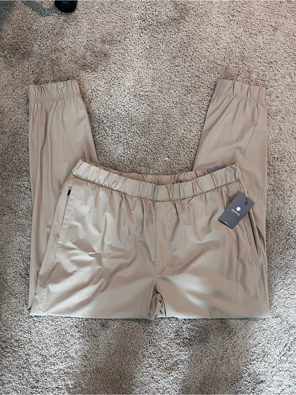 Apana Beige Men's Joggers with Elastic Waist